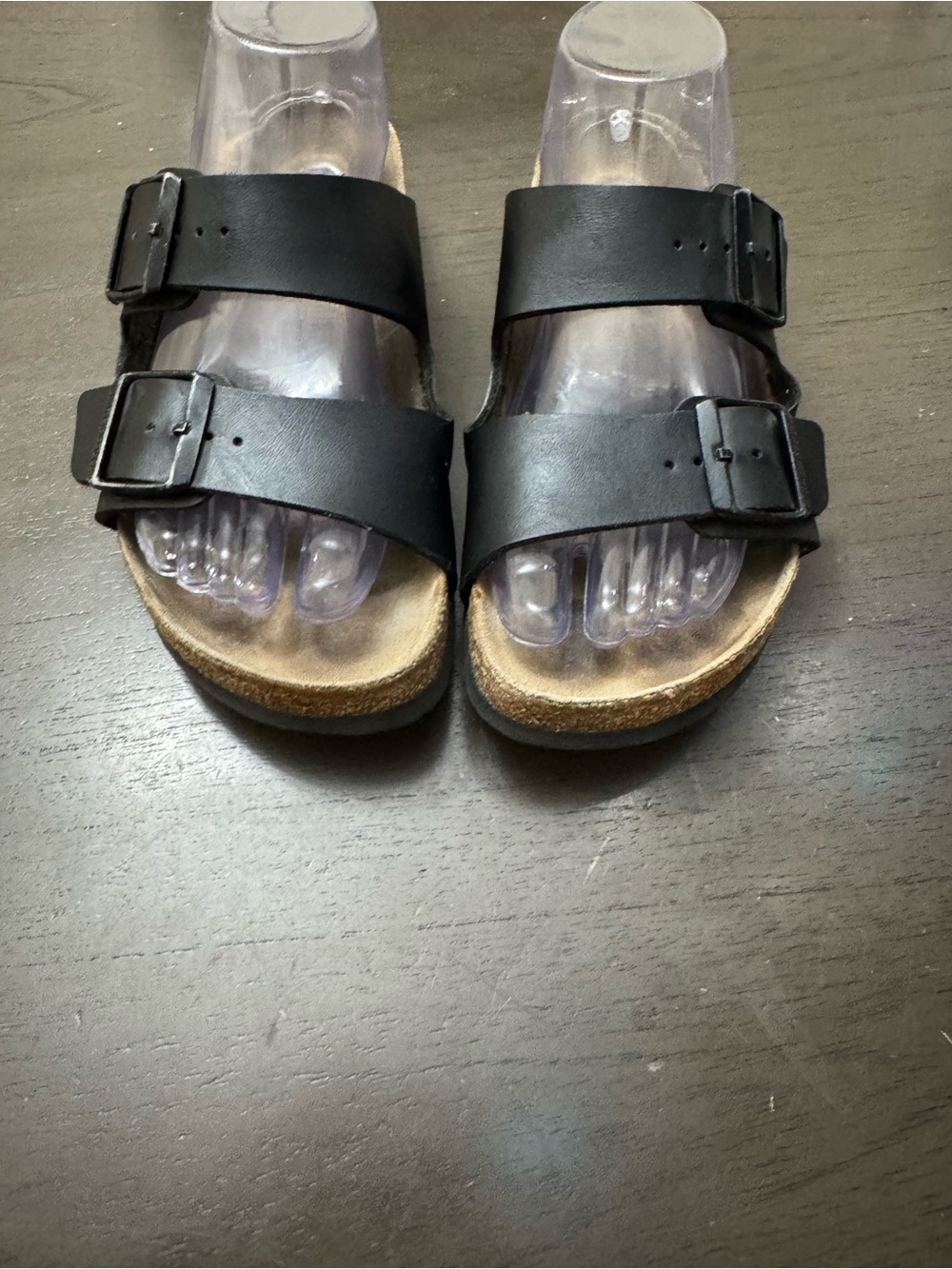 Birkenstock Black Double-Buckle Cork Footbed Sandals size  w8 - Picture 6 of 15